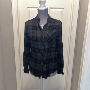 BeachLunchLounge Black Plaid Shirt